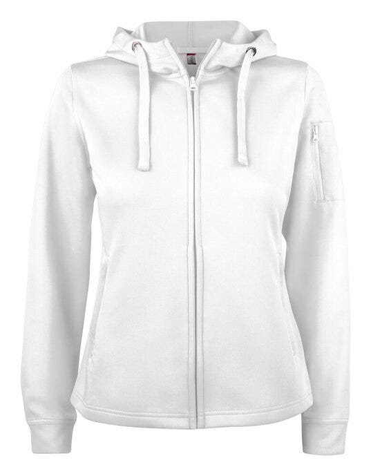 Ladies Basic Active Fz Hoody - CQ021015 - White - Customisable SWEATSHIRTS AND HOODIES