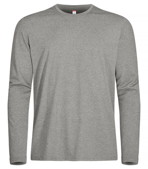 Clique Basic Active-T L/S - CQ029040 - Grey Melange - Customisable MENS LONG SLEEVE T-SHIRTS