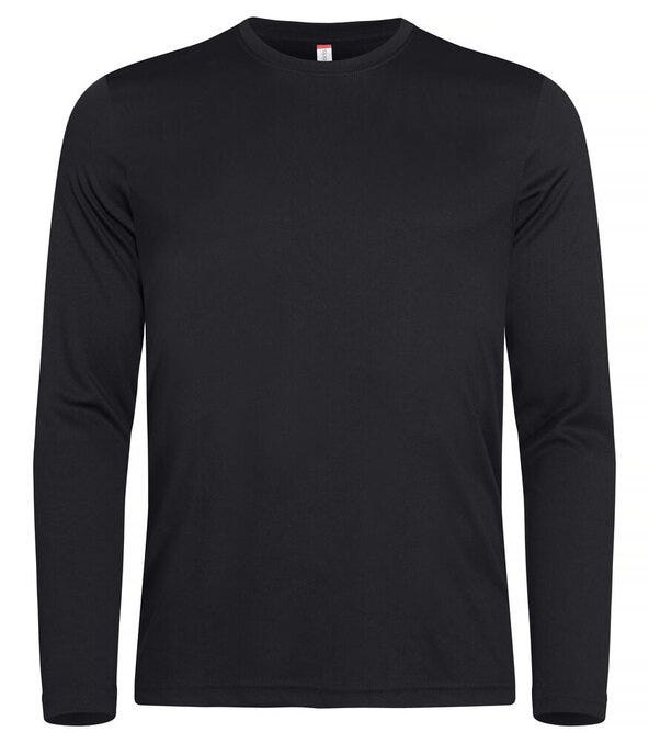 Clique Basic Active-T L/S - CQ029040 - Black - Customisable MENS LONG SLEEVE T-SHIRTS