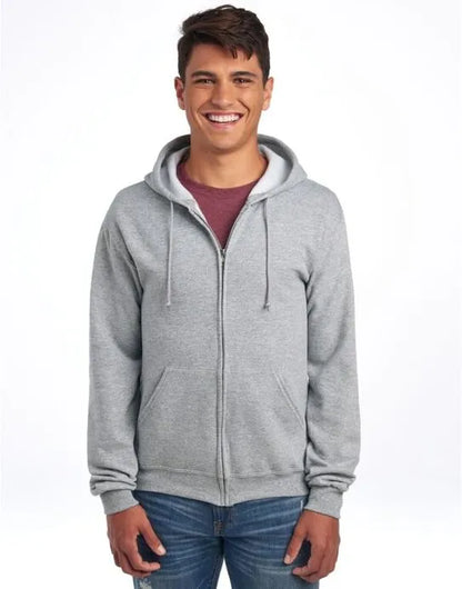 Jerzees NuBlend Full Zip Hooded Sweat 0S993M0 - Athletic Heather XL - Customisable Sweatshirts