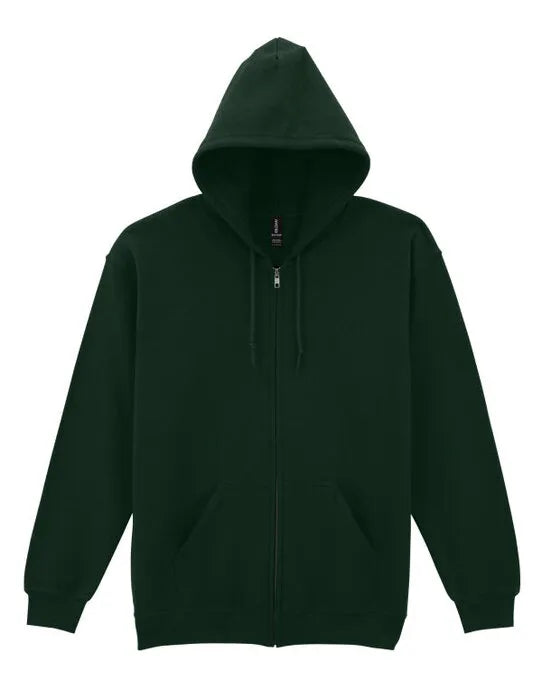 Gildan Heavy Blend Adult Zip Hood Sweat - Forest Green - 18600 - - Customisable Sweatshirts And Hoodies