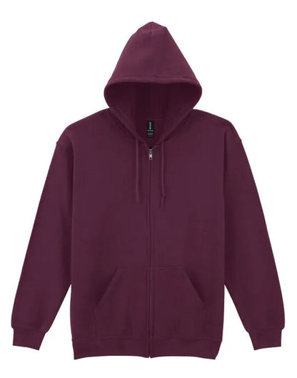 Gildan Heavy Blend Adult Zip Hood Sweat - Maroon - 18600 - - Customisable Sweatshirts And Hoodies