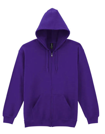 Gildan Heavy Blend Adult Zip Hood Sweat - Purple - 18600 - - Customisable Sweatshirts And Hoodies