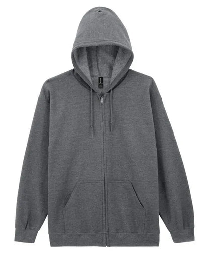 Gildan Heavy Blend Adult Zip Hood Sweat - Graphite Heather - 18600 - - Customisable Sweatshirts And Hoodies
