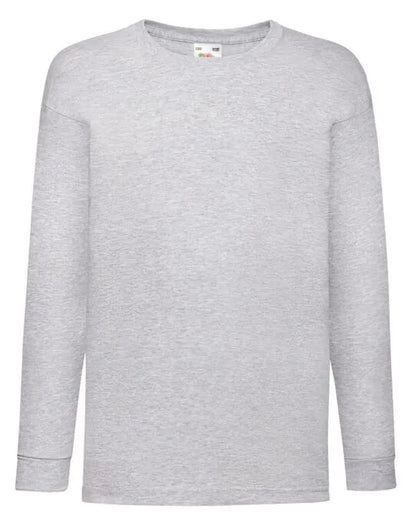 Kids Valueweight Long Sleeve T 61007 - Heather Grey - Customisable T-Shirt