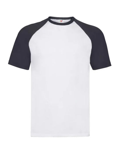 Mens Valueweight SS Baseball T 61026 - White Deep Navy - Customisable T-Shirt