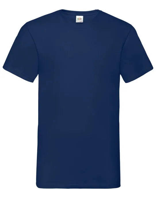 FOTL Mens Valueweight V-Neck T 61066 - Navy Blue - Customisable T-Shirt