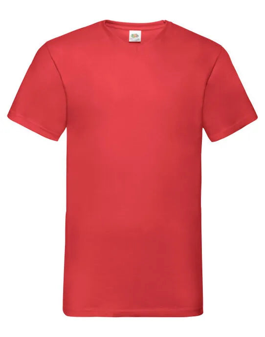 FOTL Mens Valueweight V-Neck T 61066 - Red - Customisable T-Shirt