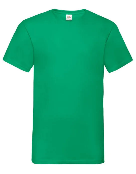 FOTL Mens Valueweight V-Neck T 61066 - Kelly Green - Customisable T-Shirt