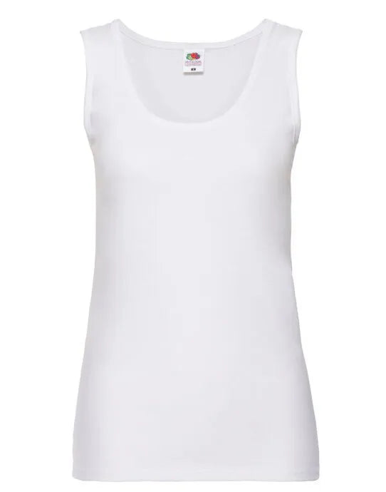 Ladies Valueweight Athletic Vest 61376 - White - Customisable T-Shirt