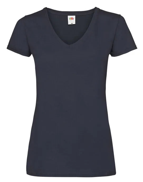 Ladies Valueweight V Neck T 61398 - Deep Navy - Customisable T-Shirt