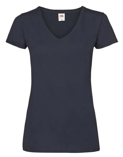 Ladies Valueweight V Neck T 61398 - Deep Navy - Customisable T-Shirt