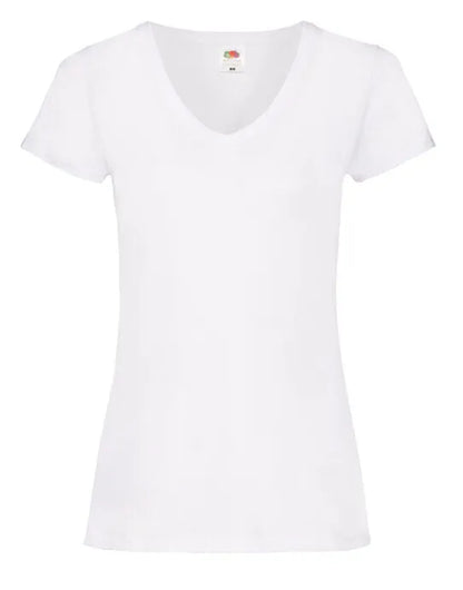 Ladies Valueweight V Neck T 61398 - White - Customisable T-Shirt