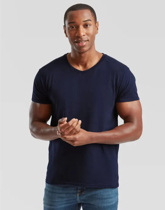 Mens Iconic 150 V Neck T 61442 - Deep Navy - Customisable T-Shirt