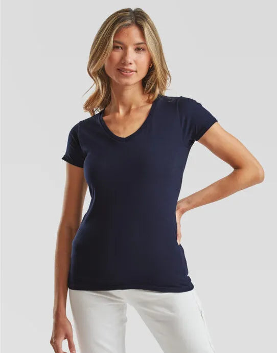 FOTL Ladies Iconic 150 V-Neck T - 61444 - - Customisable Ladies Short Sleeve T-Shirts