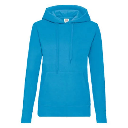 FOTL Ladies Classic Hooded Sweat 62038 - Azure Blue - Customisable Sweatshirts