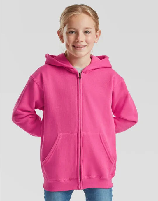Kids Classic Hooded Sweat Jacket 62045 - Fuchsia - Customisable Jacket