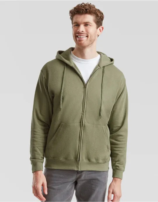 Mens Classic Hooded Sweat Jacket 62062 - Classic Olive - Customisable Jacket