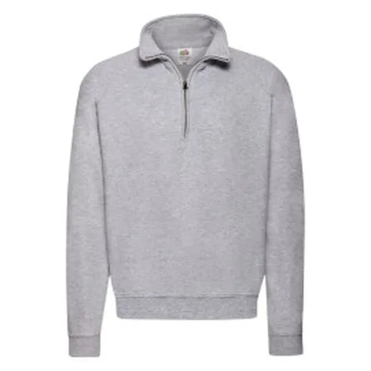 Mens Classic Zip Neck Sweat 62114 - Heather Grey - Customisable Sweatshirts