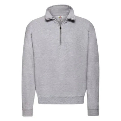 Mens Classic Zip Neck Sweat 62114 - Heather Grey - Customisable Sweatshirts