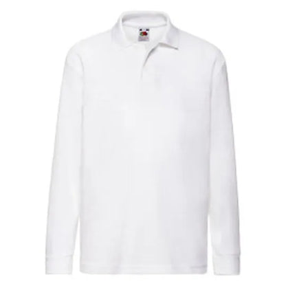 Kids 6535 Long Sleeve Polo 63201 - White - Customisable Polos