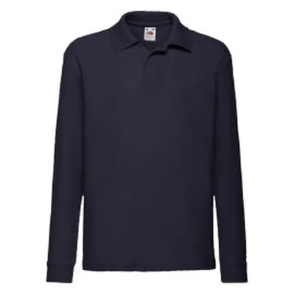Kids 6535 Long Sleeve Polo 63201 - Deep Navy - Customisable Polos