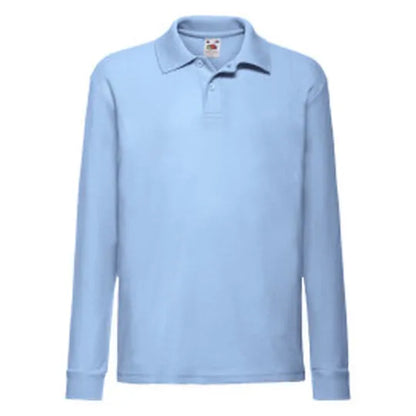 Kids 6535 Long Sleeve Polo 63201 - Sky Blue - Customisable Polos