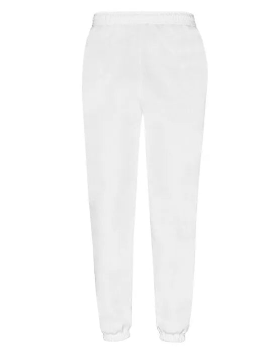 Mens Classic Elastic Cuff Jog Pants 64026 - White - Customisable Joggers