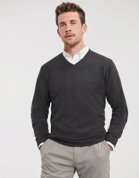 Russell Collection Mens VNeck Pullover 710m - - Customisable Corporate Wear