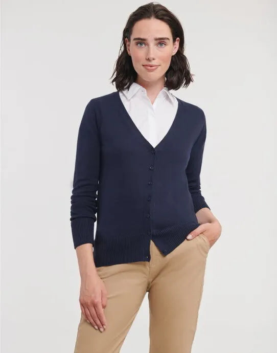 Russell Collection Ladies VNeck Cardigan 715f - - Customisable Cardigans