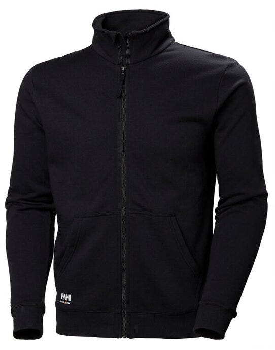 Helly Hansen Classic 2.0 Zip Sweatshirt - 79402 - Black - Customisable Mens Sweatshirts &amp; Hoodies