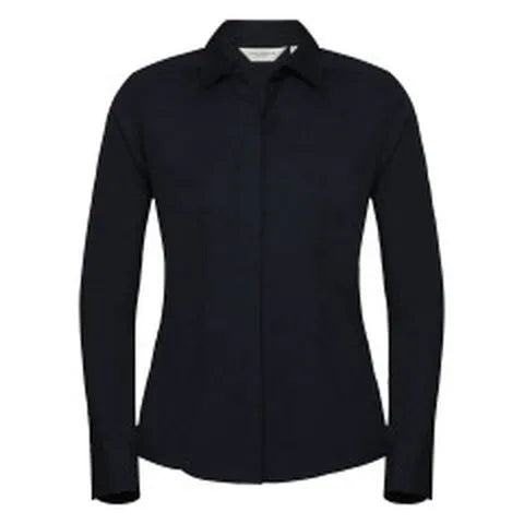 Russell Collection Lady LS Fitted Poplin 924F - - Customisable Shirts
