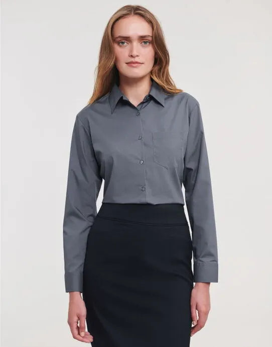 Russell Collection Lady LS Clasic Poplin 934F - - Customisable Shirts