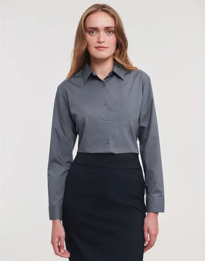 Russell Collection Lady LS Clasic Poplin 934F - - Customisable Shirts