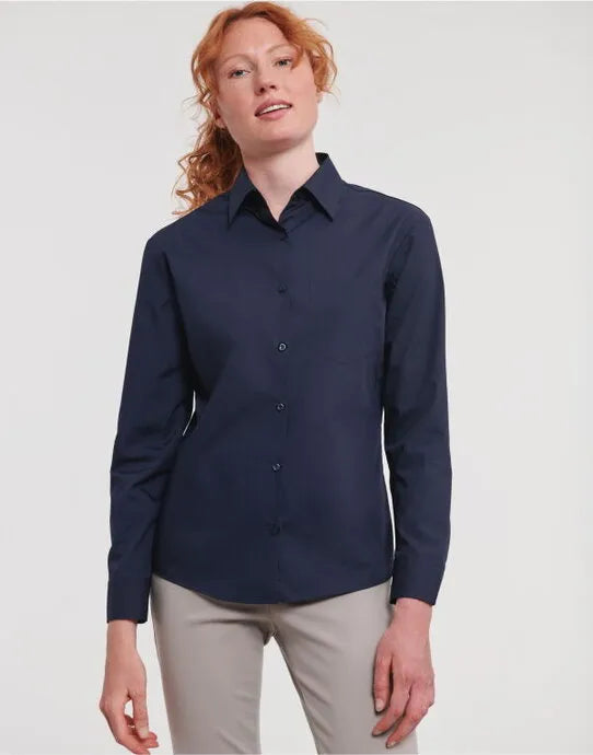 Russell Collection Lady LS Clasic Poplin 934F - - Customisable Shirts