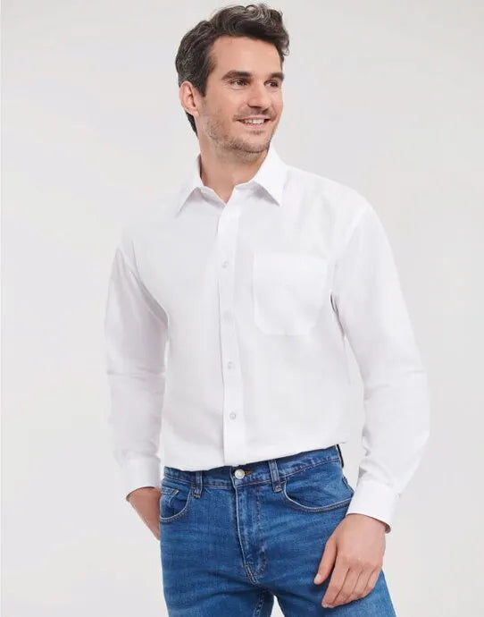 Russell Collection Men LS Classic Poplin 934M - - Customisable Shirts
