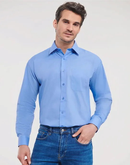 Russell Collection Men LS Classic Poplin 934M - - Customisable Shirts