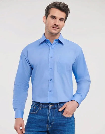 Russell Collection Men LS Classic Poplin 934M - - Customisable Shirts