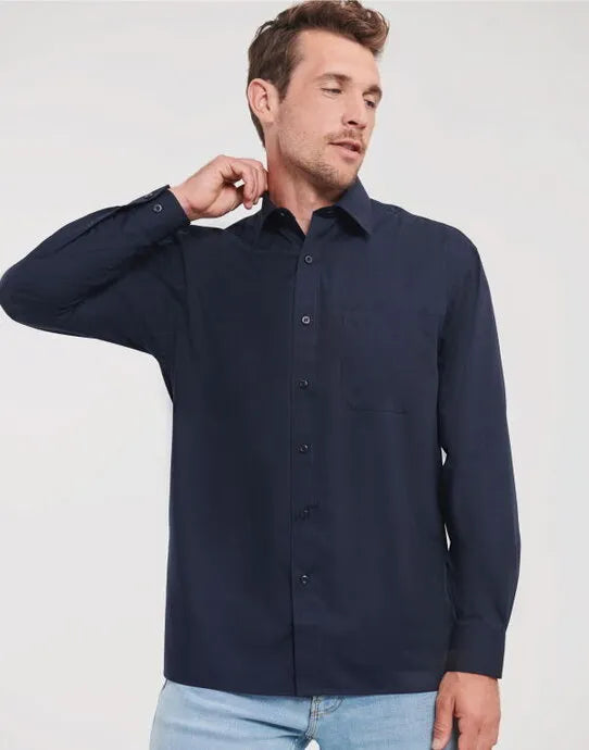 Russell Collection Men LS Classic Poplin 934M - - Customisable Shirts