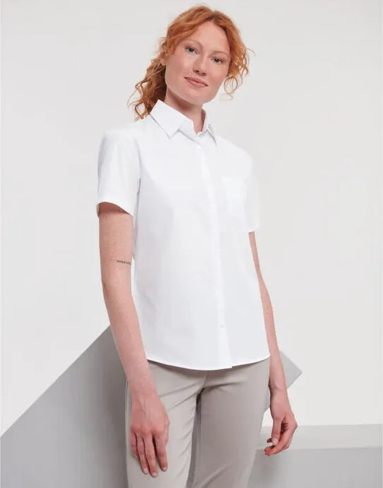 Russell Collection Lady SS Clasic Poplin 935F - - Customisable Shirts