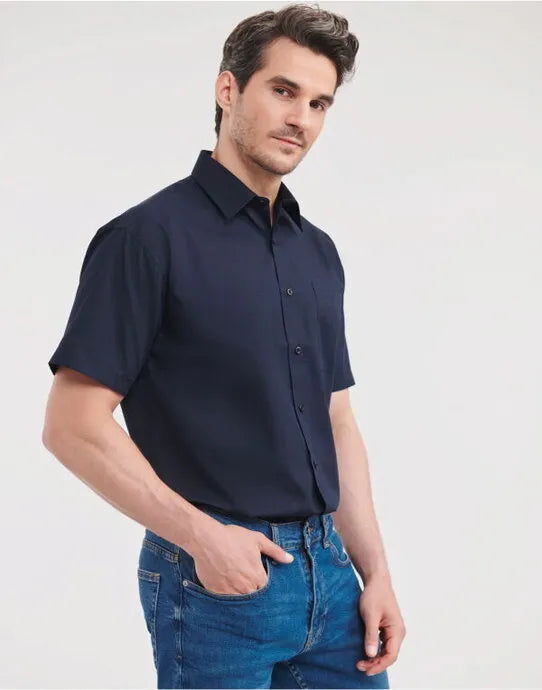 Russell Collection Men SS Classic Poplin 935M - - Customisable Shirts