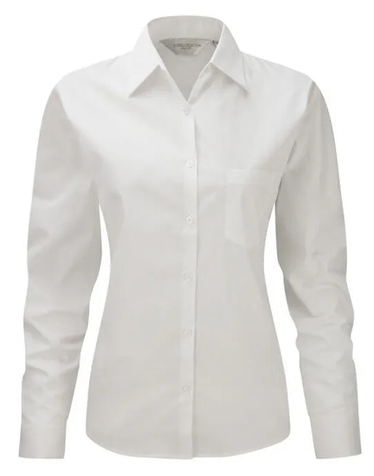 Russell Collection Lady LS PureCot Shirt 936F - - Customisable Shirts