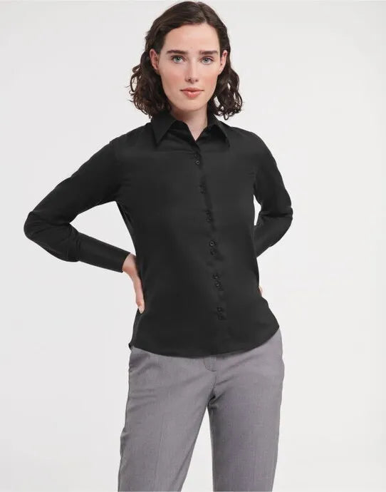 Russell Collection Lady LS NonIron Shirt 956F - - Customisable Shirts