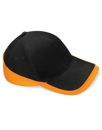 Beechfield Teamwear Competition Cap B171 - Black Orange O S - Customisable Caps