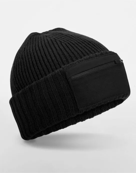Beechfield Zip Patch Beanie B334R - - Customisable Beanies