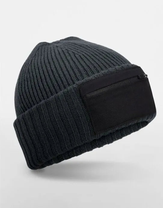 Beechfield Zip Patch Beanie B334R - - Customisable Beanies