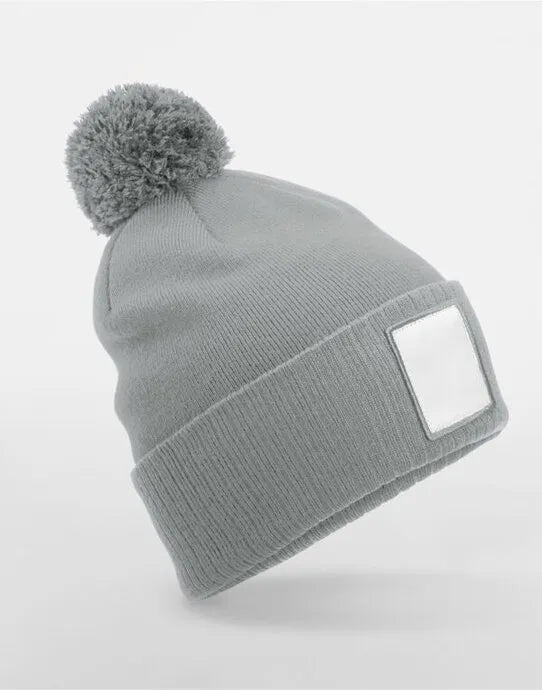 Beechfield Appliqu√© Patch Pom Beanie B338R - - Customisable Beanies