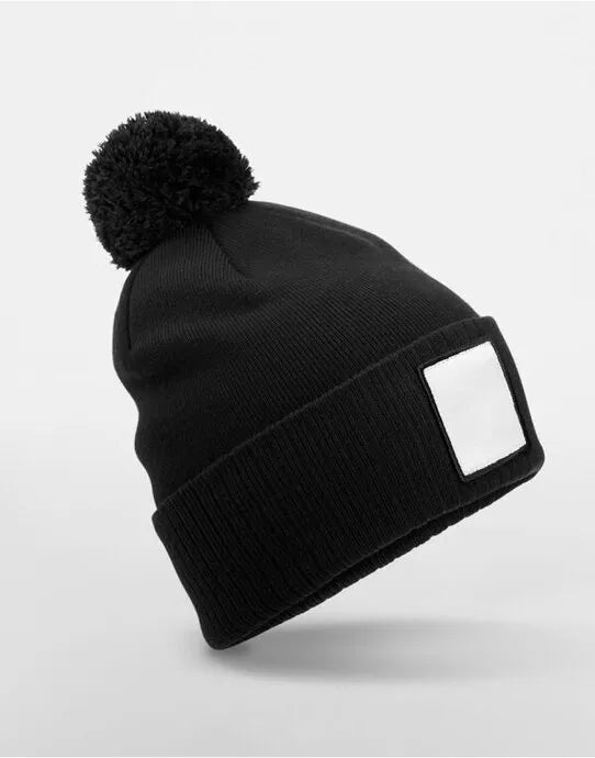 Beechfield Appliqu√© Patch Pom Beanie B338R - - Customisable Beanies