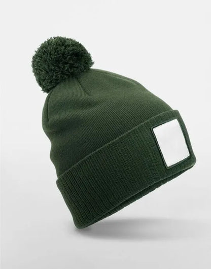 Beechfield Appliqu√© Patch Pom Beanie B338R - - Customisable Beanies