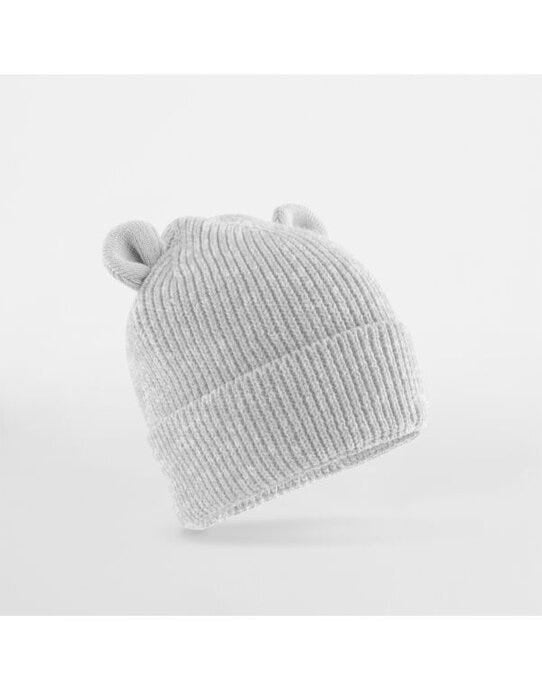 Organic Baby Bear Beanie - B340A - Cloudy Grey - Customisable Caps &amp; Hats Etc